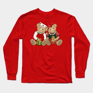 Teddy Bears Beary Merry Christmas Long Sleeve T-Shirt